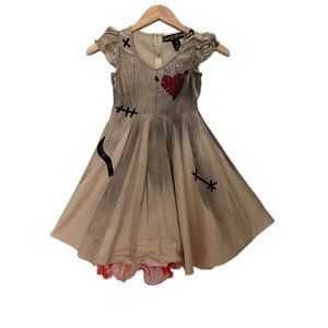 Sweet Spooks Chasing Fireflies Voodoo Doll Girl's Lined Halloween Costume Size 8